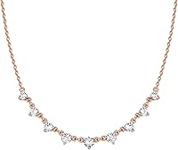 Vista 25 de PAVOI Collar de estación chapado en oro de 14 quilates, collares de capas de diamantes simulados, cadena de circonita cúbica para mujer