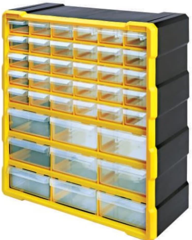 Aadvay Enterprises Drawer Component Organizer – Multi-Drawer Storage for Small Parts, Craft Supplies, and Hardware – Durable and for Home, Office, and Workshop (39 DRAWERS)