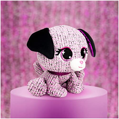 GUND P.Lushes Designer Fashion Pets Michele Boucle Premium Dog Stuffed Animal, Pink and Black, 6” 6