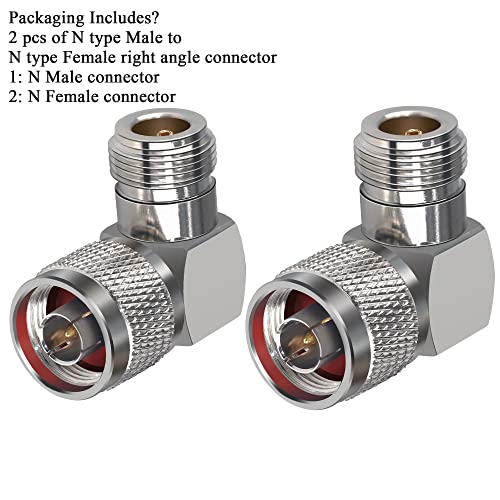 Adaptador en ángulo derecho N Macho a Hembra 90° 2 unidades miniatura 6