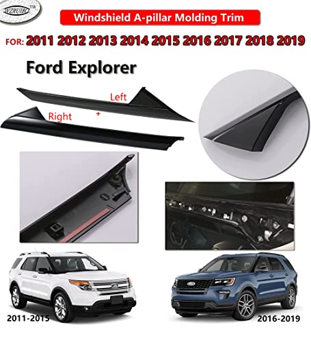 Wzruibo Windshield Trim Molding Front Outer Window Panel Explorer,Windshield Moulding Guard Cover Xlt Window Bracket Gasket For Ford Explorer 2011 2013 2014 2015 2017 2019 (Driver+Passenger Side) #TOP1