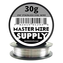 Stainless Steel 316L - 250 - 30 Gauge Wire - 250ft - 0.25mm - 0.01in - Made in USA - Master Wire Supply