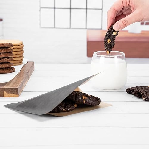 Miniatura 6 de Bag Tek - Bolsas dobles abiertas de 6.25 x 4.75 pulgadas, 100 hojas pequeñas de papel delicatessen, desechables, a prueba de grasa, forro de papel