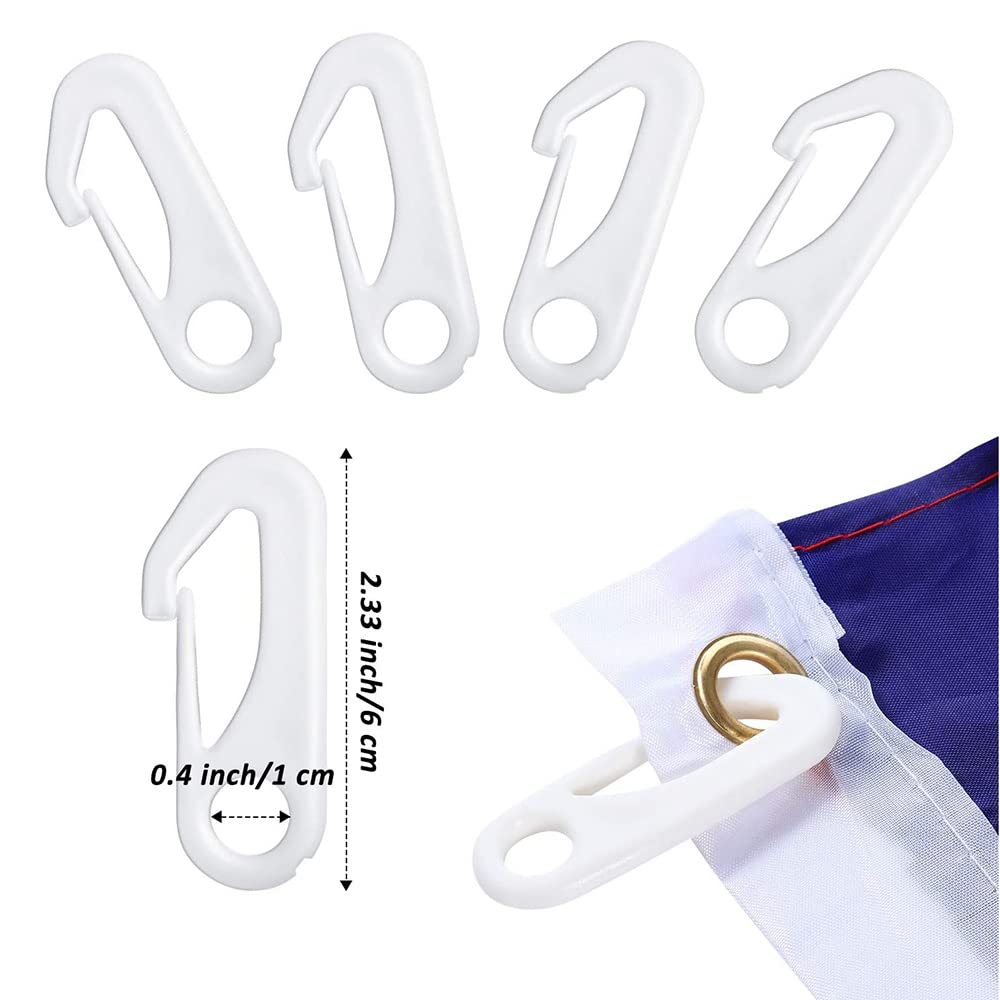 Clip Bandiera RFCO 10 Clip Per Palo Bandiera In Nylon - Gancio A Scatto, Per Attaccare Bandiere A Aste Di Diverse Misure Nose Hook