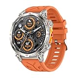 スマートウォッチ 【2025 ChatGPT搭載 内蔵GPS AI文字盤】 1.6 インチAMOLED大画面 軍用規格 耐衝撃 GPS運動模式記録 Bluetooth5.3通話 LINE/メッセージ通知 振動と着信音設定 100＋運動モード スポーツウォッチ 3ATM防水 メンズ腕時計 歩数計 遠隔撮影 音楽制御 天気予報 iPhone/アンドロイド対応 (オレンジ)