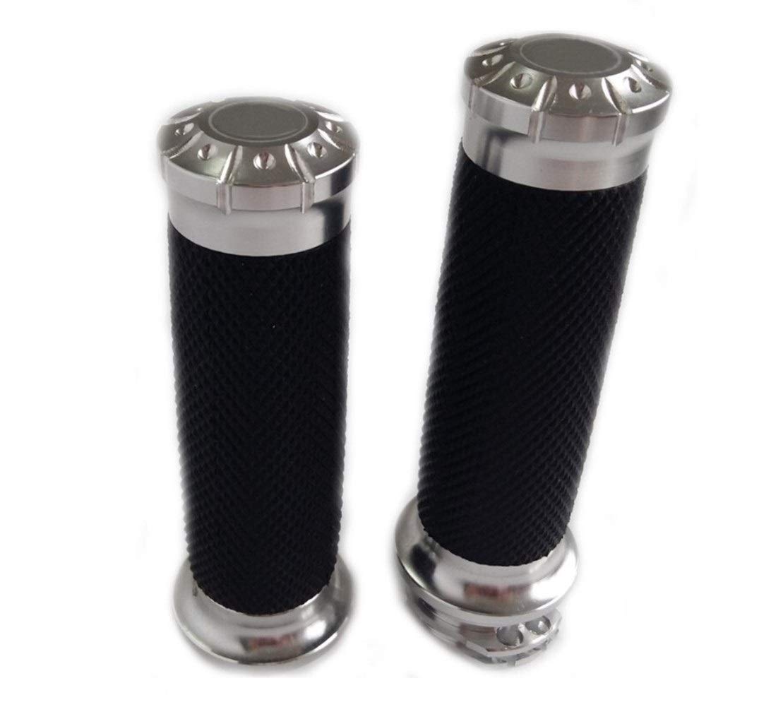 125mm Black Aluminum Hand Grips For Harley Sportster, Dyna, Softail, Touring (1996-2017) - Pair With End Caps 2 thumbnail image