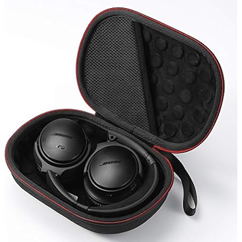 Hard Case for Bose QuietComfort 35 (Series II), QC35, QC25, QC15 Wireless Headphones Accessories. Travel Carrying Storage Bag - Black(Black Lining) Cover