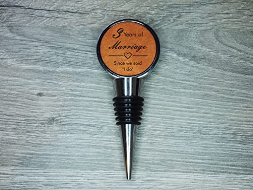 Engraved Leather Bottle Stopper