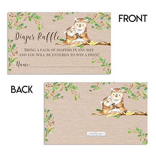 Boletos para pañales de 20 tarjetas de doble cara AmandaCreation juego temático de búho 6