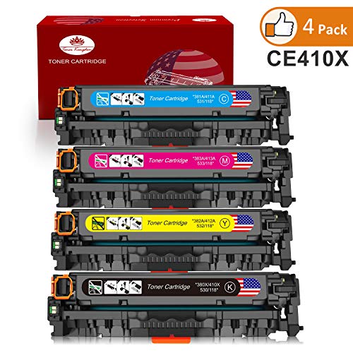 Toner Kingdom Compatible 305X CE410X CE411A CE412A CE413A Toner Cartridges for Laserjet Pro 400 Color MFP M475dn, MFP M475dw, M451dn, M451nw, M451dw, Pro 300 Color MFP M375nw - 4PK, 1B/1C/1Y/1M