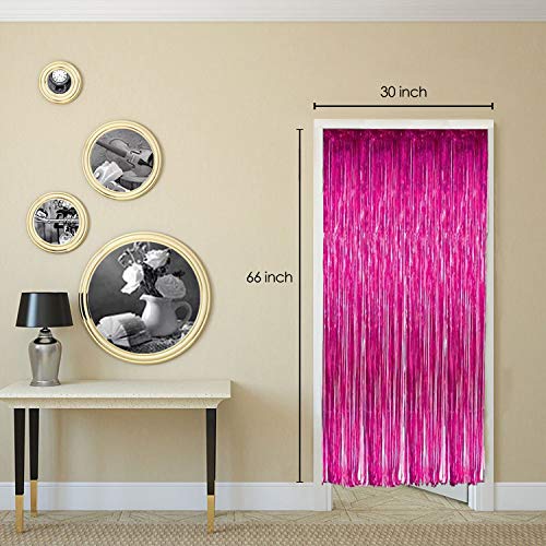 Image of Party Propz Pink Foil Curtain Pack Of 4 For Girls Birthday Decoration, Bride To be Decoration or Birthday Parties | Foil Curtain Pink