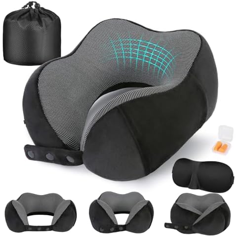 Cirorld Adjustable Memory Foam Travel Pillow Cover