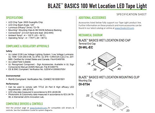 Tira LED Diode LED DI-12V-BLBSC1-30 12V 3000K miniatura 2