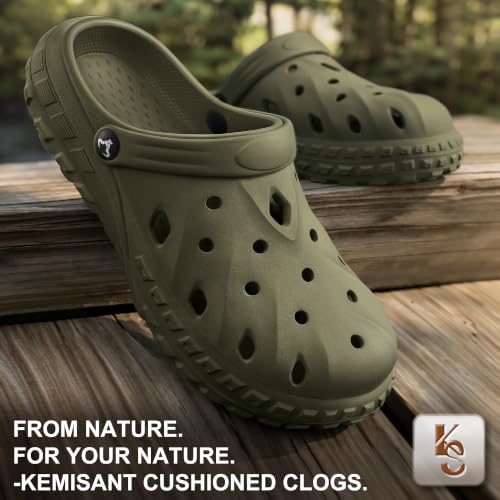 Image of KEMISANT Cushioned Clogs Mules for Men Garden Beach Water Fun-Lightweight | EVA Cushioned Footbed| Arch Support | Slip-resistant | Unisex