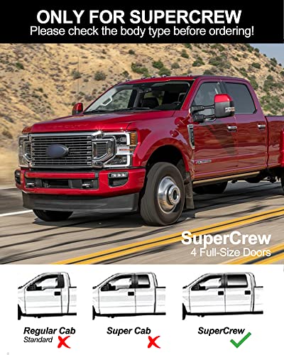 Kybolt 6.3 Inches Running Boards Compatible With 2015-2023 Ford F-150 Supercrew Cab (4 Full-Size Doors), 2017-2022 Ford F-250 F-350 Super Duty Crew Cab Aluminum Side Steps Nerf Bars #TOP2