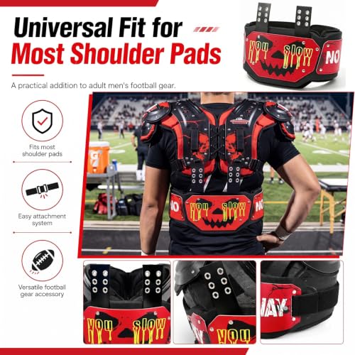 RoundFunny Football Rib Protector for Adult Mens Youth, Guard, Adjustable Back and Rib Guards Protection Gear Fits Most Shoulder Pads, Secure Hook and Loop Closure for Players Football Summer Training by RoundFunny - Used condition - Image 3
