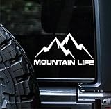 Sunset Graphics & Decals Mountain Life Decal Vinyl Car Sticker Hiking Camping | Cars Trucks Vans Walls Laptop | White | 7.5 inches | SGD000278