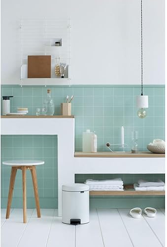 Miniatura 5 de Brabantia - Basurero de pie con cubeta interior de plástico, color blanco, de 7galones