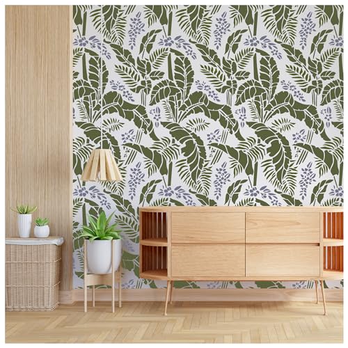 Image of Kayra Decor Papua Palm Tree Wall Stencils for Wall Painting - Pack of 1, Sheet Size 24 x 36 inch /Design for Wall Painting 22 x 34 inch - Large