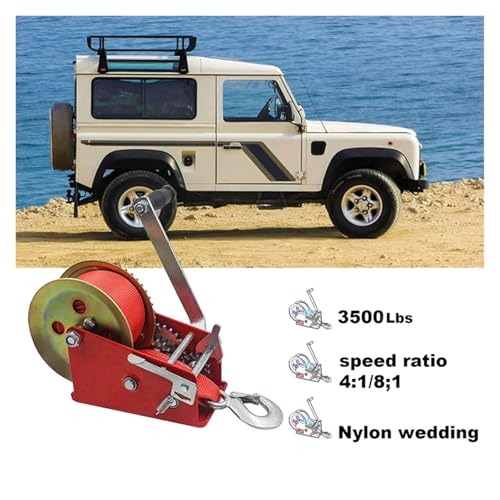 Winche manual para barco 3500 lbs con correa 10m miniatura 5