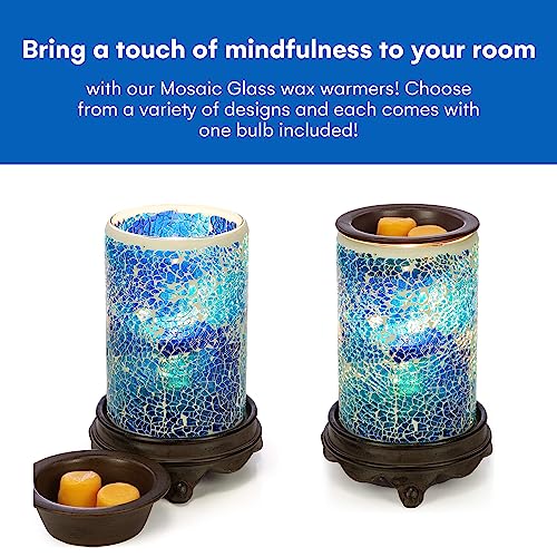 Vp Home Wall Plug-In Wax Warmer For Scented Wax Mosaic Glass Mediterranean Blue Electric Home Fragrance Warmer For Essential Oils Candle Wax Melts And Tarts Scent Warmer Night Light #TOP6