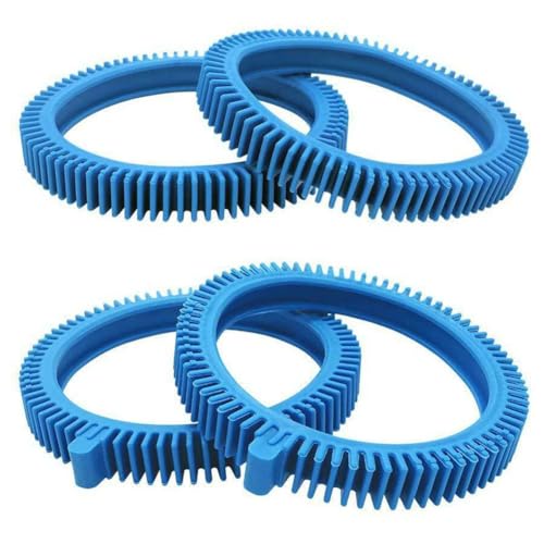 Tidevib Kit de neumáticos delanteros y traseros con superjoroba para limpiador de piscinas Hayward Poolvergnuegen 2X y 4X, azul, diámetro interior de 6 pulgadas, negro