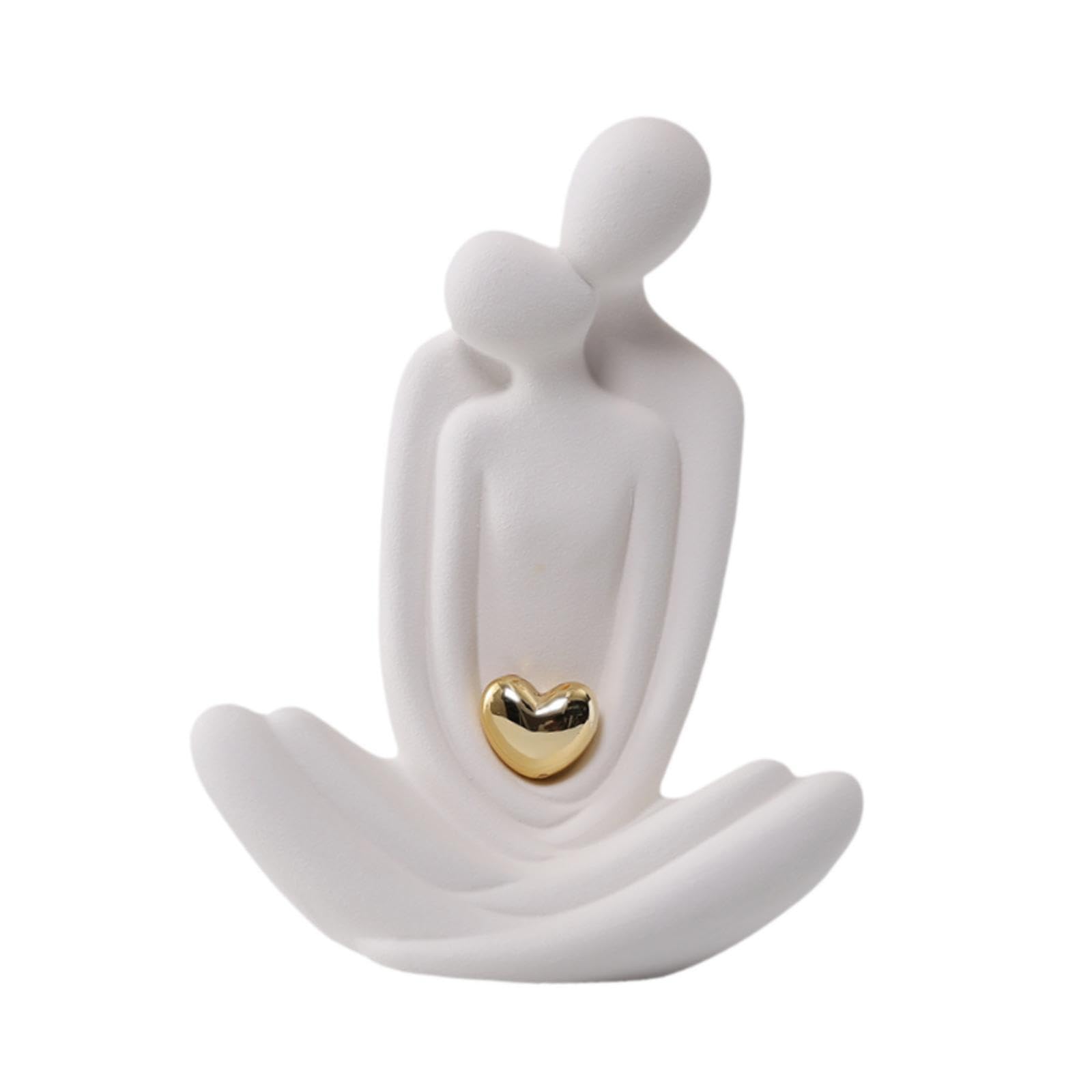 ALCXAZS Romantic Couple Sculpture Lovers Statues For,Gold