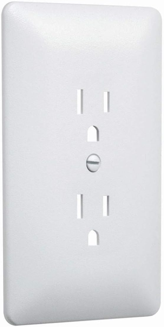 TayMac MW2000W Masque 2000 Series Placa de pared de encubrimiento dúplex estilo decorador no metálico de 1 unidad, blanco, paquete de 5 | Oculta enchufes obsoletos y descoloridos, 100 % pintable, cubierta de placa de pared dúplex, incluye tornillos a juego, plástico irrompible