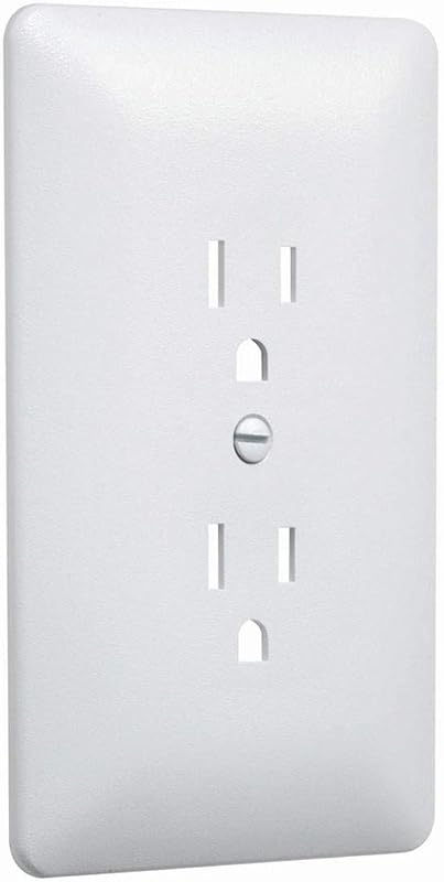 TayMac MW2000W Masque 2000 Series Placa de pared de encubrimiento dúplex estilo decorador no metálico de 1 unidad, blanco, paquete de 5 | Oculta enchufes obsoletos y descoloridos, 100 % pintable, cubierta de placa de pared dúplex, incluye tornillos a juego, plástico irrompible