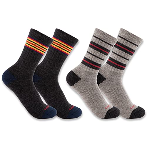 Image of Carhartt womens Midweight Stripe Crew Sock 2 Pack