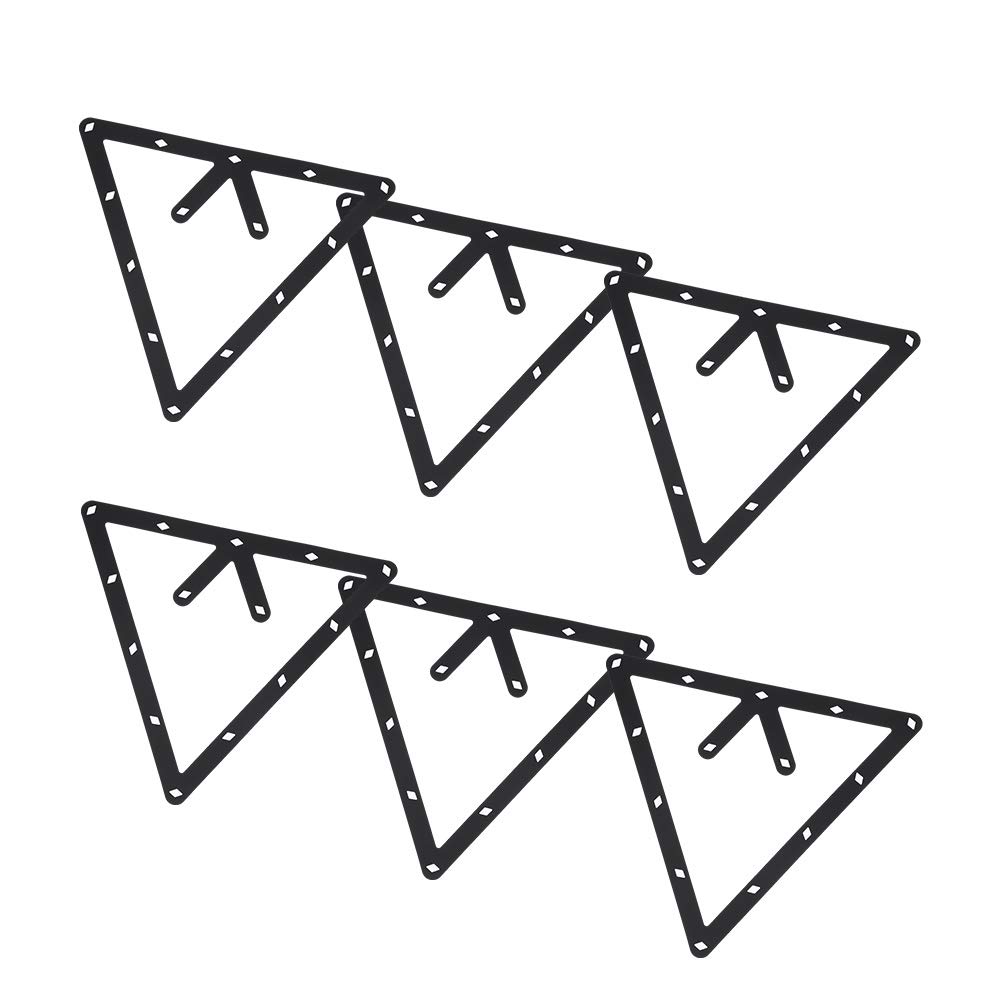 RiToEasysports Rack de Billar Triángulo Negro 6 Piezas Accesorio Mesa de Billar