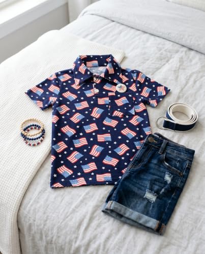 Image of Unique Baby Moisture Wicking Kids Polo Shirts for Toddler Boys Polo Shirt