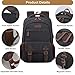Mactso Canvas Travel Laptop Backpack for Men Women, Business Work Rucksack College School Computer Bag Fits 15.6 Inch Notebook,Bookbag with USB Charging Port (Black, 15.6 Inch)
