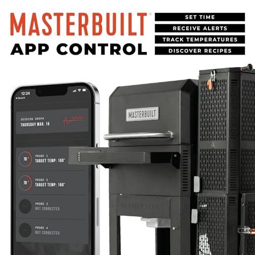 Image of Masterbuilt Gravity Series 600 Smoker Grill - Digital Charcoal Grill,WiFi Technology, GravityFed Charcoal Hopper, 600 Cooking Sq. Inches, Black, Model MB20041023