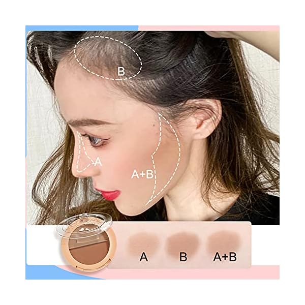 Contour Makeup Palette, Natural Long Lasting Cream Matte Bronzer Powder for Face Contouring Shading Sculpting Make-up Pallet, 0.21oz (02)