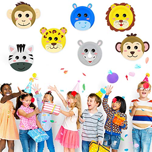 15Pcs Paper Plate Art Kit For Kids Toddler Crafts Safari Jungle Animals Art Kits Simple Diy Animals Paper Plate For Boys Girls Craft Parties Groups And Classroom #TOP6