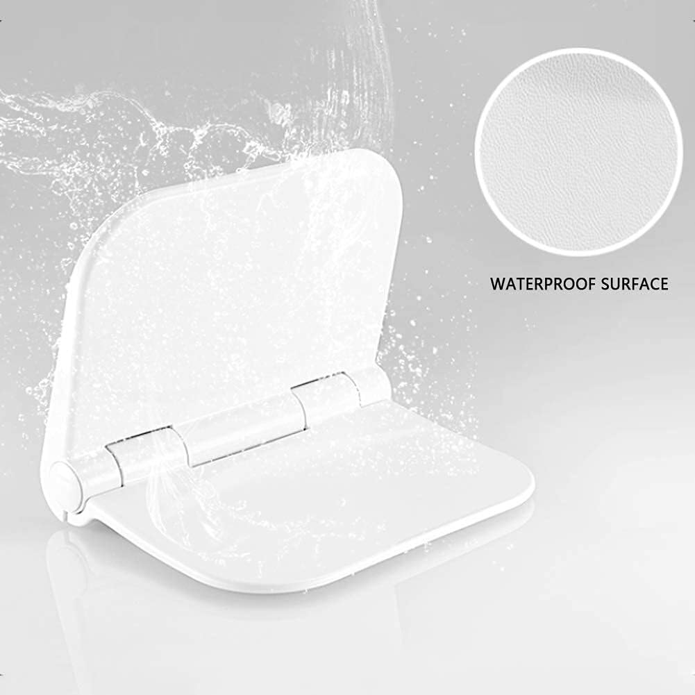 Asiento de Ducha Plegable de Pared, Seguro y abatible. Ahorra Espacio y es fácil de Limpiar. Acabado Cromado Pulido.