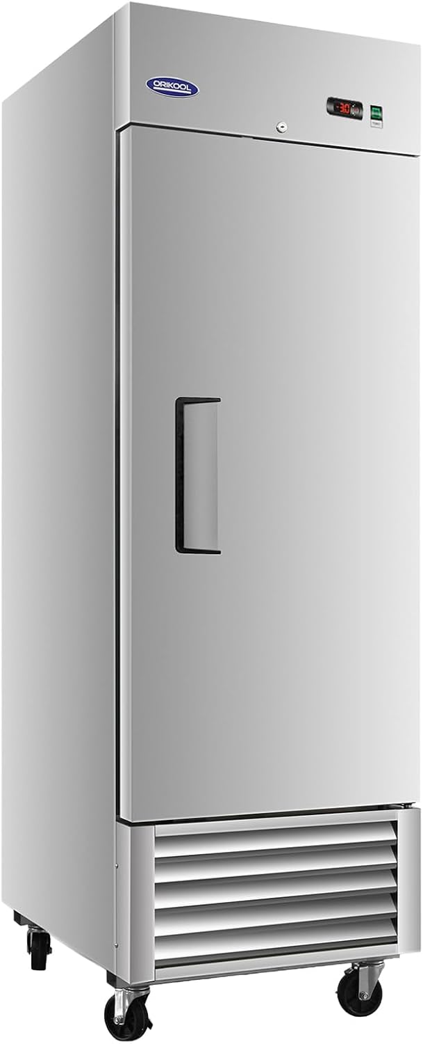 27" Commercial Freezer 23 Cu.ft with 1 Solid Door Reach-In Freezers Stainless Steel ETL Approved Upright Freeze Storage -10~10°F