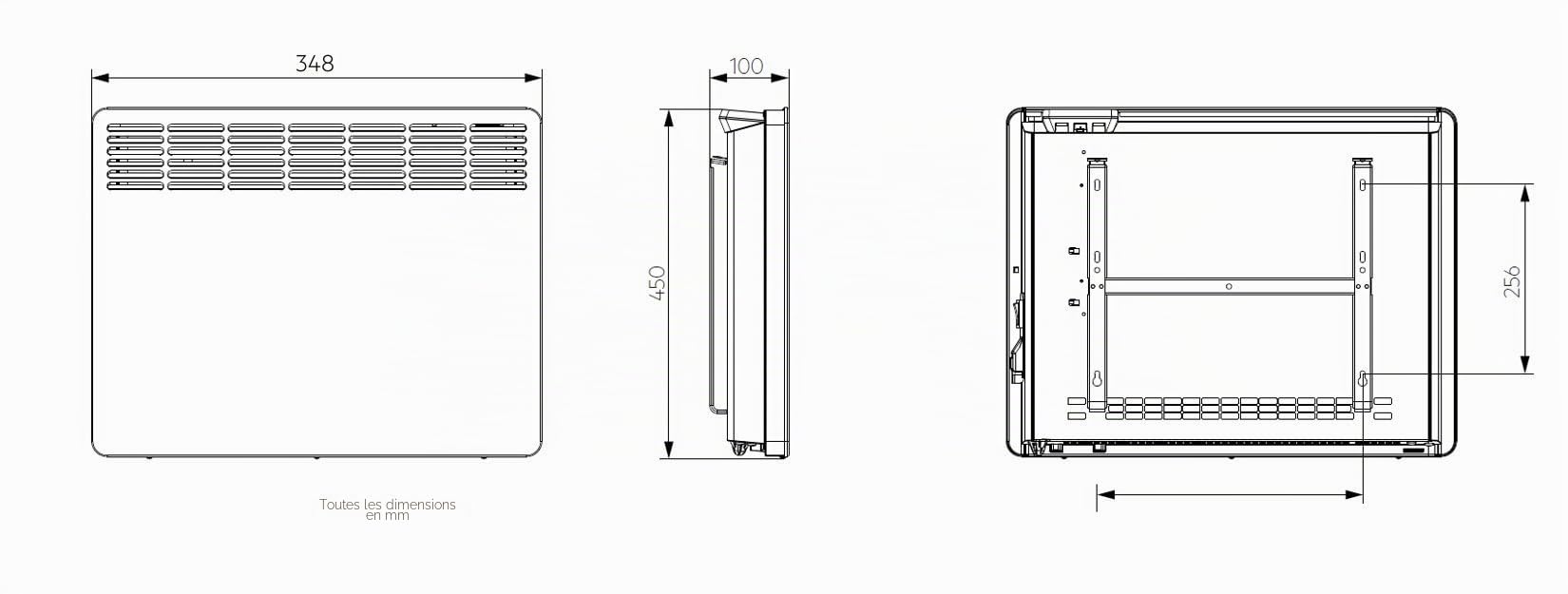 AEG WKL 505 Convecteur mural, chauffage électrique à économie d'énergie, 500 W pour env. 6 m², écran LCD, minuterie hebdomadaire, 236531