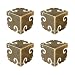 Tiazza 4 protectores de esquina de latón puro vintage, borde de escritorio, joyería de madera, caja de regalo, gabinete de tres lados, protector de esquina completo (bronce antiguo)