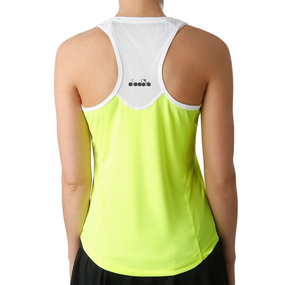 Diadora Ladies Court Tank Top Yellow White XS Outerwear