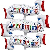 Happy Birthday Balloon Banner, 3 Pcs 40 Inch Printed Happy Birthday Balloons, Thickened Large Mylar