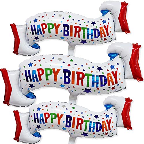 Happy Birthday Balloon Banner, 3 Pcs 40 Inch Printed Happy Birthday Balloons, Thickened Large Mylar Foil Happy Birthday Balloon For Kid Boy Girl Birthday Party Baby Shower Decorations Supplies #TOP9