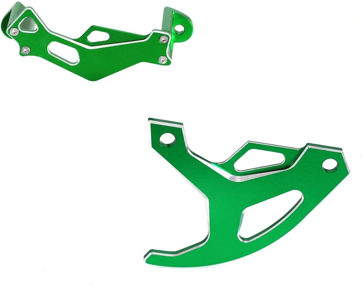CNC Rear Brake Disc Guard Caliper Guard Compatible with KX250F 2004-2018 KX450F 2006-2018 KX250 2019-2021 KX450 2019-2021 KLX450R 2008-2018 KX125 2004 2005 (Green)