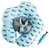 Emma + Ollie Baby Inflatable Baby Swimming Float Ring, Round Swim Float, Children Waist Float Ring Inflatable Floats Pool Toys Swimming Pool Accessories for the Age of 3 months- 3 Years (Blue Whale, L