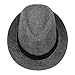 Mens Classic Straw Fedora Hat Sun Protection UV UPF53+ Panama Style Hat Short Brim Packable Trilby Hat Fashion Gentleman Hat Dark Grey