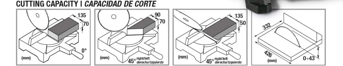 FEMI JOB LINE FM-TR235 - Troncatrice 1800W - 250mm - Legno e Alluminio - Piano Superiore - Morsa Verticale - Struttura in Alluminio Fuso - Compatta e Leggera - Fissaggio con 4 Ancoraggi