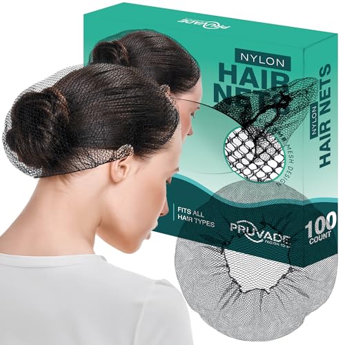 Pruvade - Nylon Hair Nets for Women & Men | 100 Pack | 24