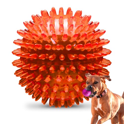 PetSport Gorilla Spiky Ball 5” - Spiky Rubber Dog Ball Toy, Interactive Puppy Toy for Medium and Large Sized Dogs, TPR Rubber, Vanilla Scented - 5 Inch, X-Large