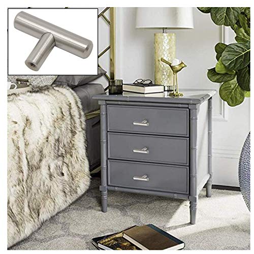 Gobrico 10 Pack Euro Style T-Bar Kitchen Cabinet Handles Pulls Cupboard Drawer Dresser Knobs In Satin Nickel - Single Hole, 50Mm/2In Overall Length #TOP1
